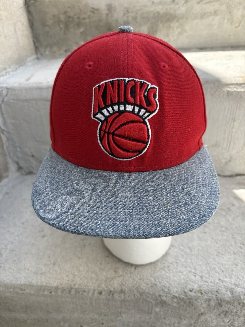 New Era 9FIFTY New York Knicks Snapback Hat Red Gray NBA Hardwood Classics Cap